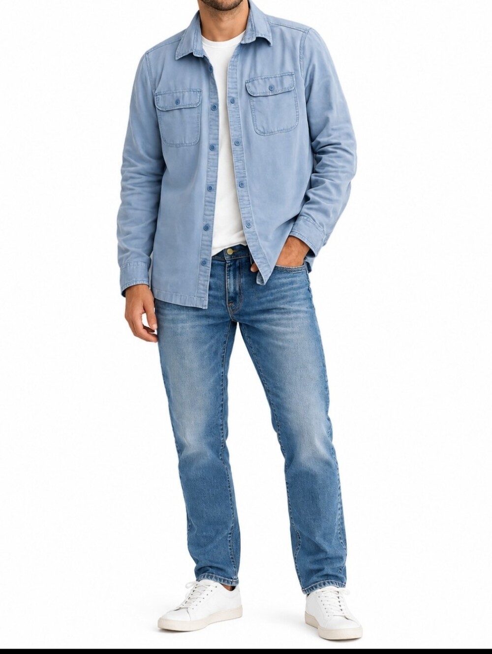 American Eagle Blue Shirt Jacket - Size Large